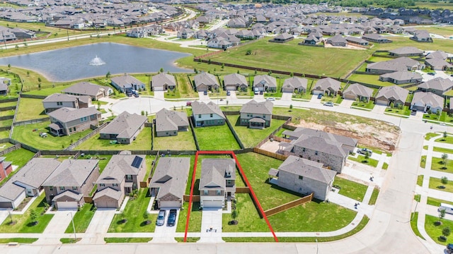 2836 Shimmer Edge Dr, Katy, TX 77493 - birds eye view of property with a water view and a residential view