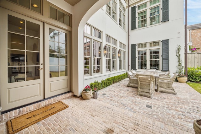 exterior space featuring french doors and a patio