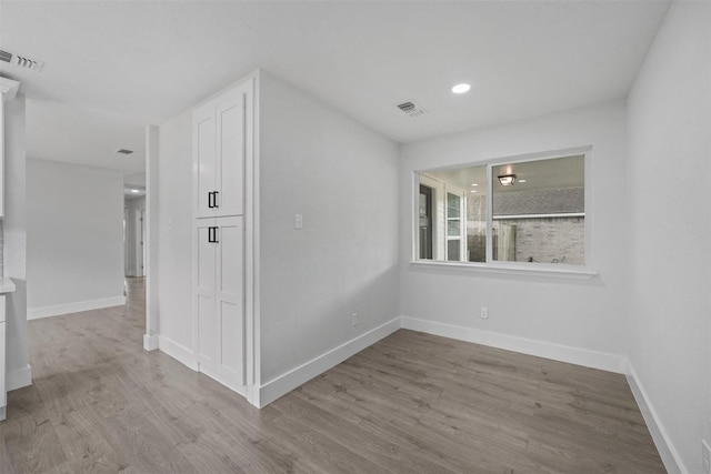 interior space with light hardwood / wood-style floors