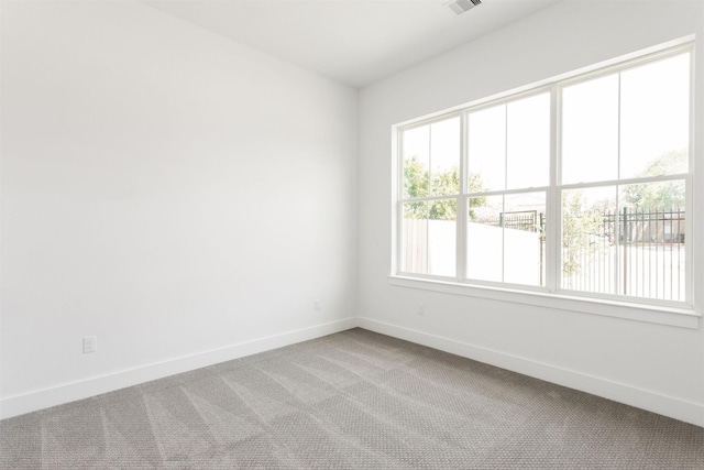 carpeted spare room featuring a wealth of natural light