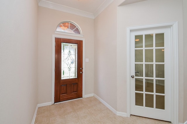 foyer with crown molding