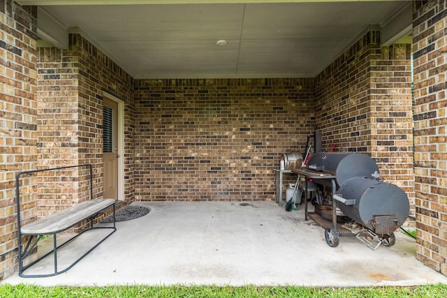 view of patio with area for grilling