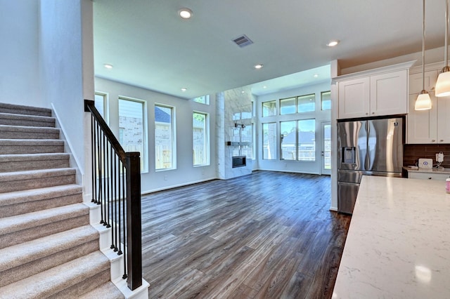 interior space featuring dark hardwood / wood-style flooring