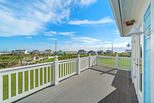 deck featuring a yard