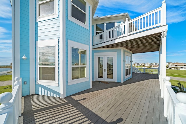 deck featuring french doors