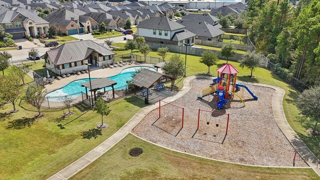 bird's eye view featuring a residential view