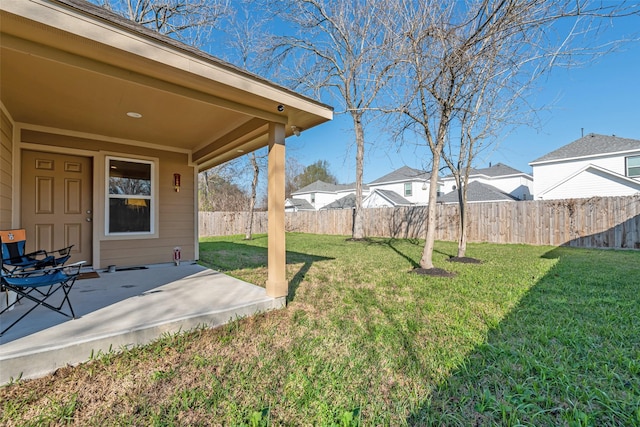 view of yard with a patio area