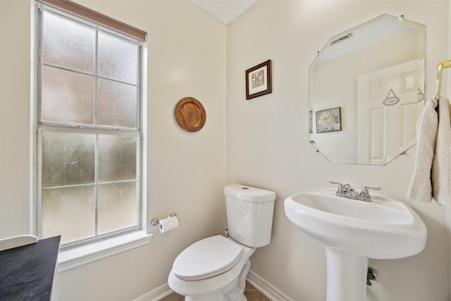 bathroom with toilet and a wealth of natural light