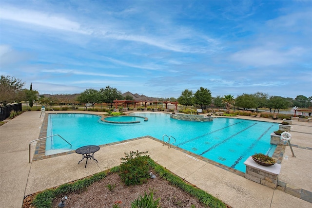 view of pool with a patio