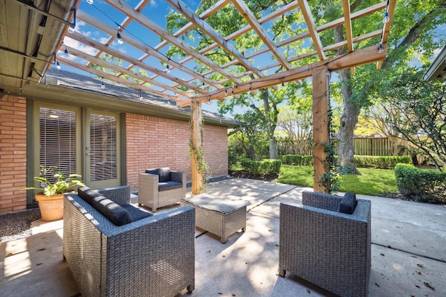 view of patio with a pergola