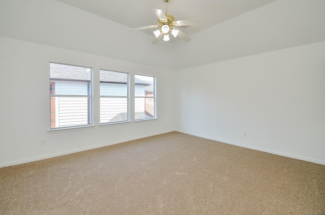 empty room featuring carpet and ceiling fan