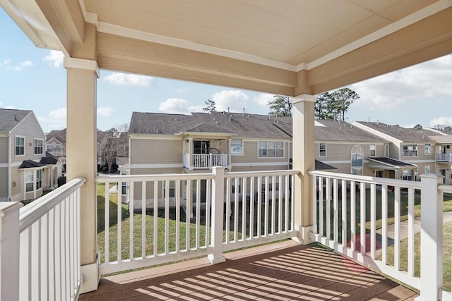 balcony featuring a residential view