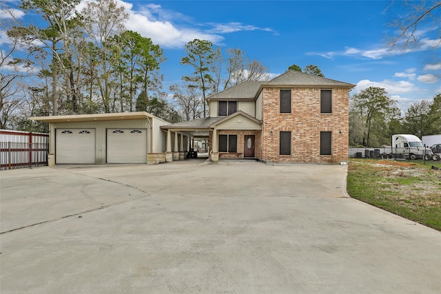 view of front facade with a garage