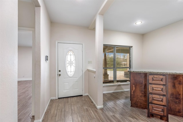 entryway featuring light hardwood / wood-style floors