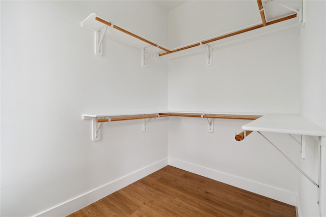 spacious closet with wood finished floors