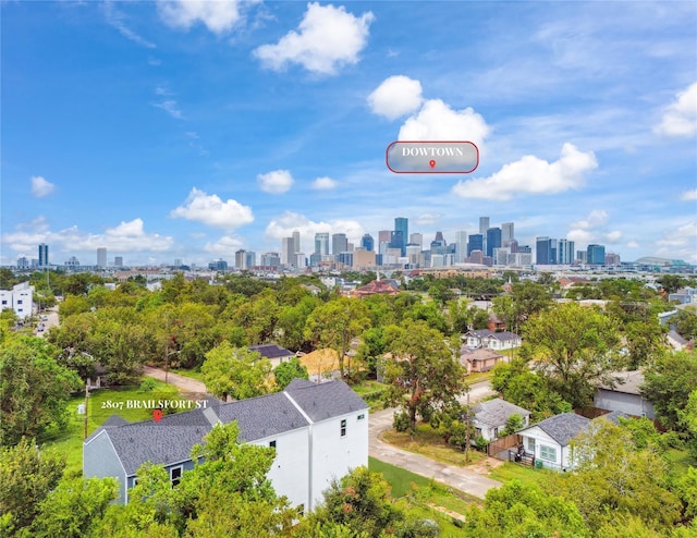 aerial view with a view of city