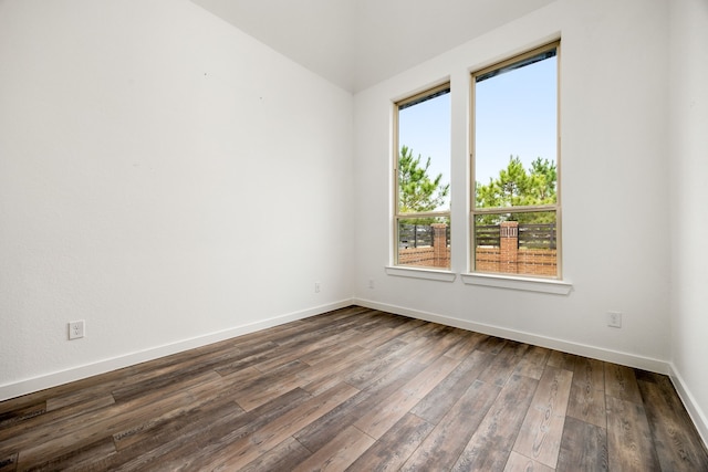 empty room featuring wood-type flooring