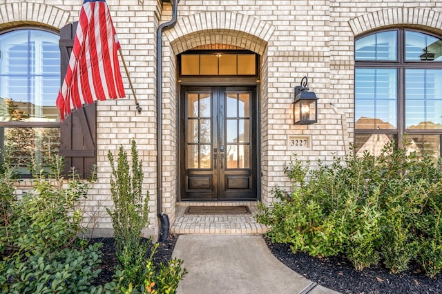 doorway to property with french doors