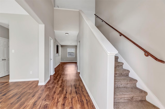 interior space featuring dark wood-type flooring