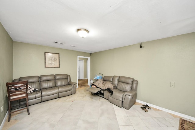 view of tiled living room