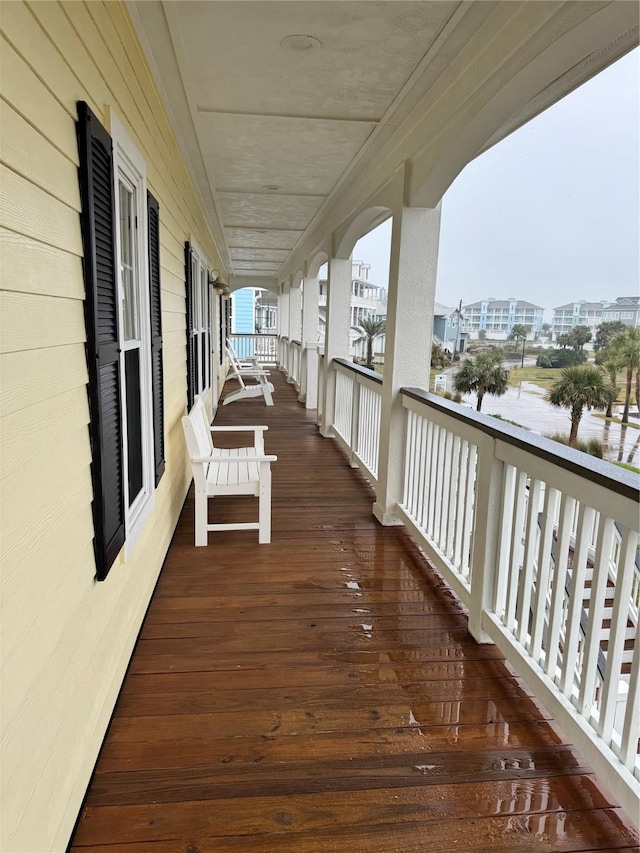 deck with covered porch