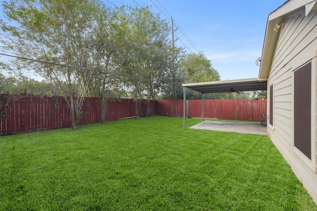 view of yard featuring a patio