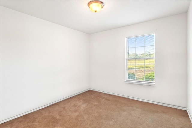 unfurnished room with light carpet