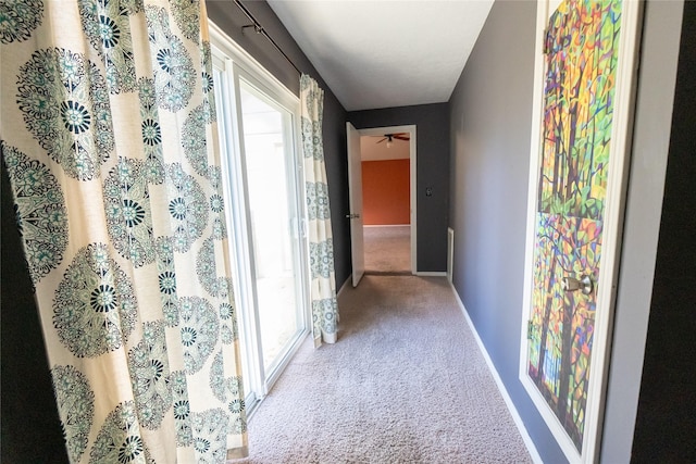 corridor with carpet and a wealth of natural light