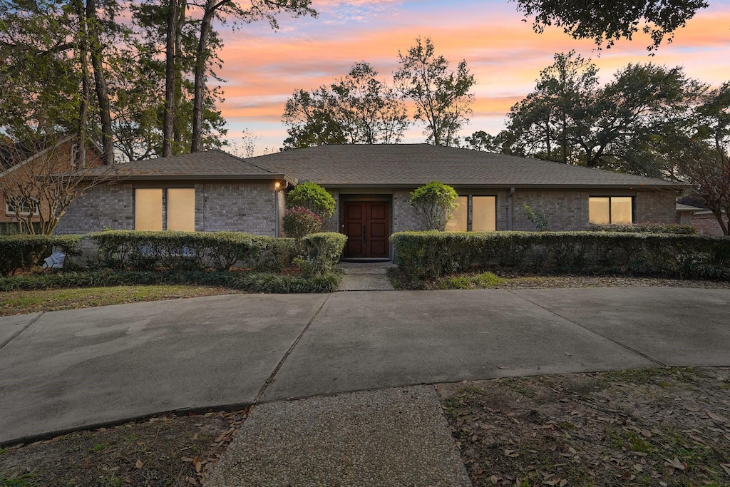 view of single story home