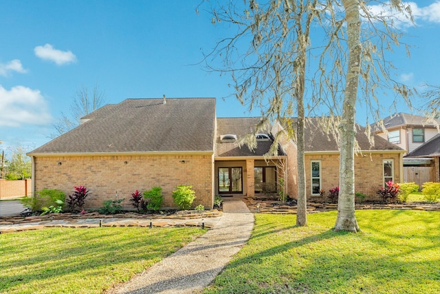 view of front of home with a front yard