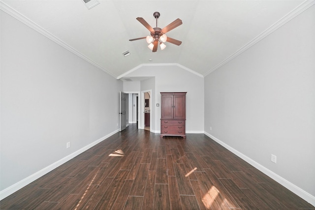 bonus room featuring ceiling fan and lofted ceiling