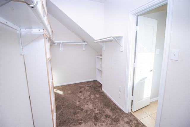 spacious closet with light carpet