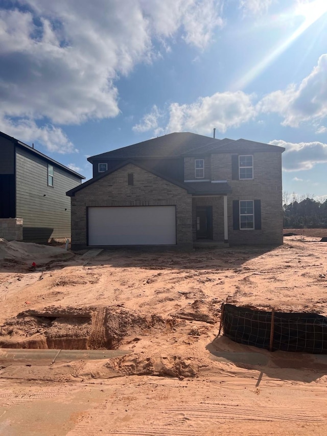 view of front of house with a garage