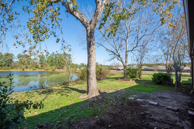 view of yard featuring a water view