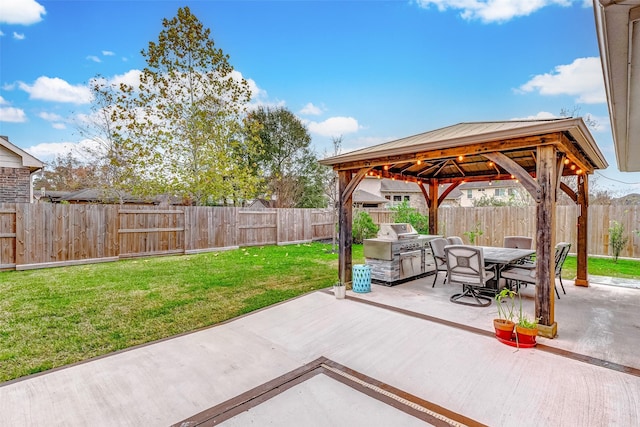 view of patio featuring a gazebo