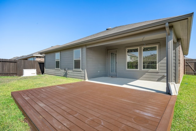 deck featuring a yard