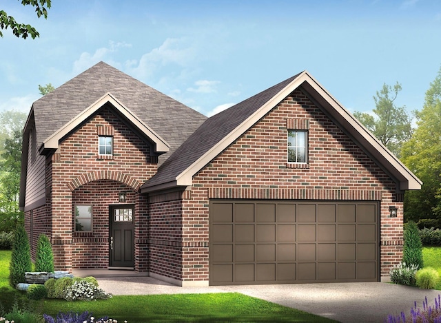 view of front of home with a garage