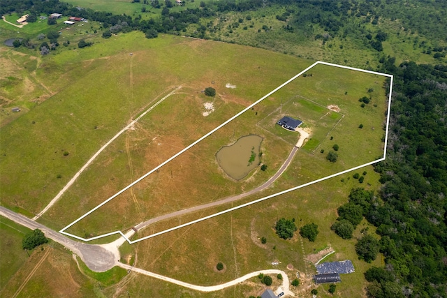 drone / aerial view with a rural view