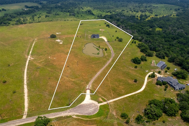 drone / aerial view with a rural view