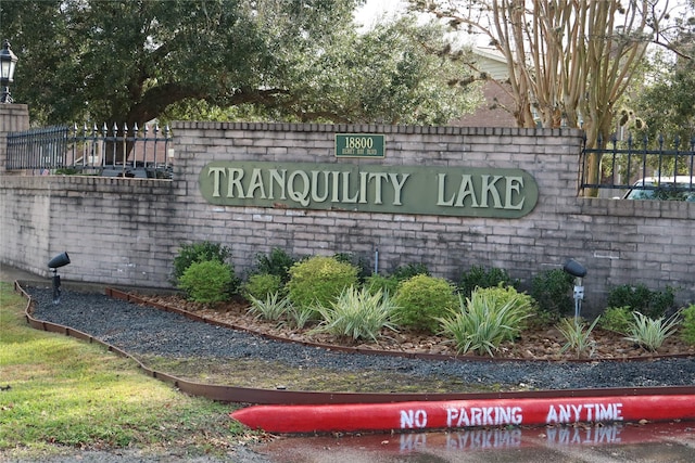 view of community sign