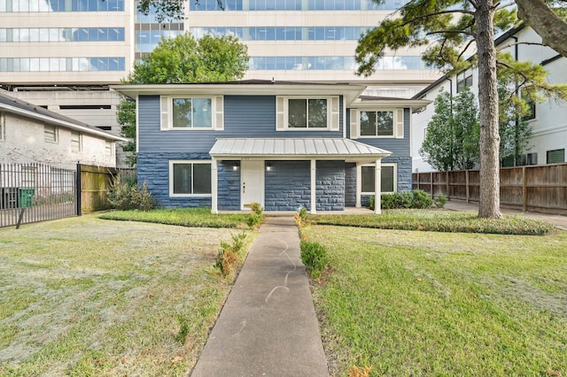 view of front of house with a front yard