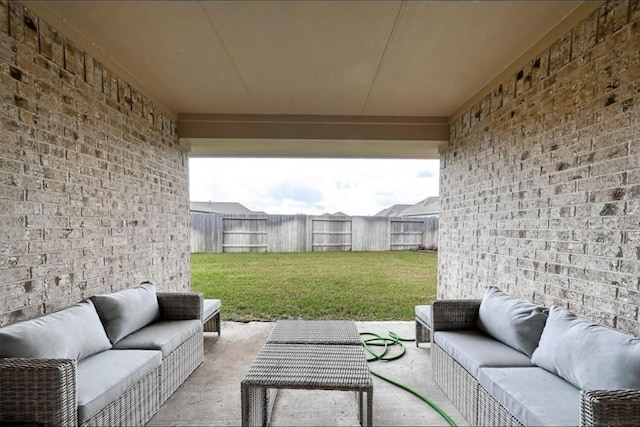 view of patio / terrace featuring an outdoor hangout area