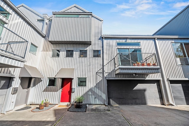 view of property with a garage