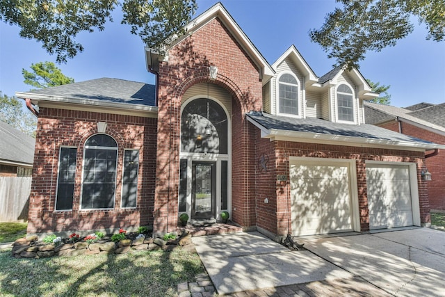 view of front of home with a garage