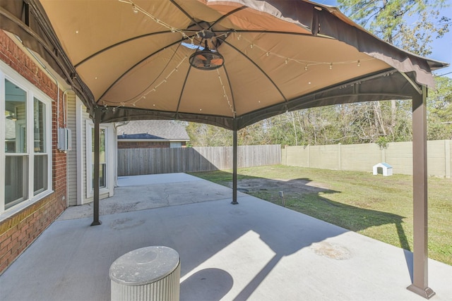 view of patio with a gazebo