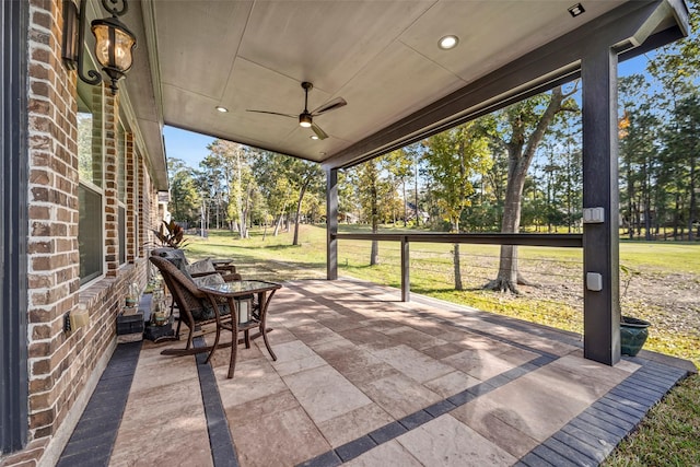 view of patio / terrace with ceiling fan