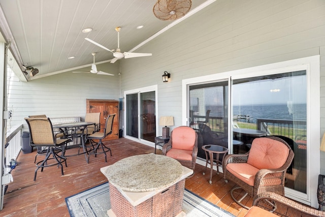 deck featuring ceiling fan