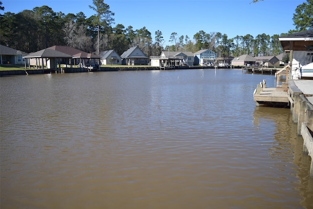 water view with a boat dock