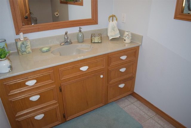 bathroom featuring vanity and tile patterned floors