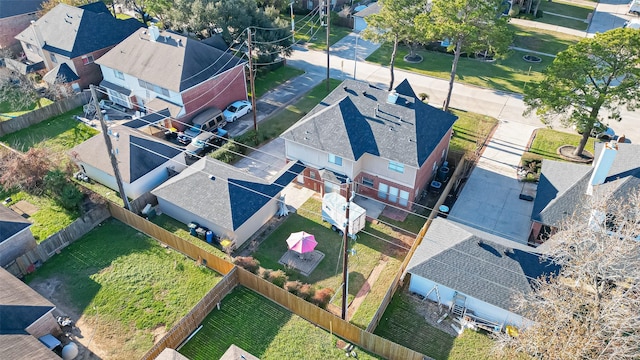 aerial view with a residential view